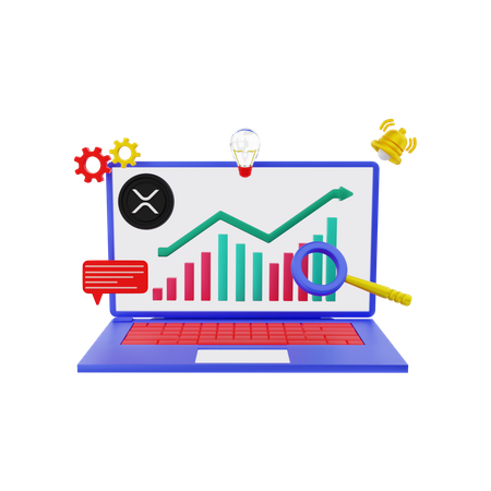 XRP-Gewinndiagramm  3D Illustration