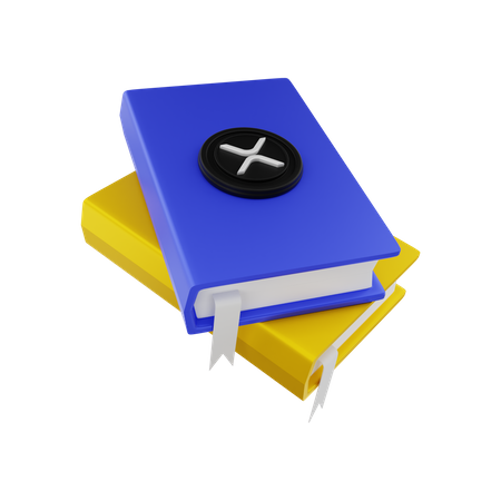 Libros de conocimiento XRP  3D Illustration