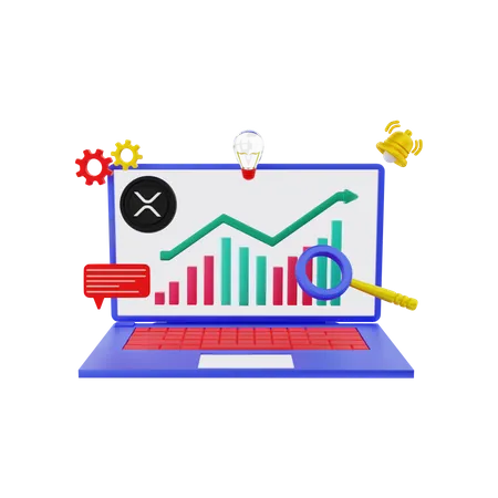 Tableau des bénéfices xrp  3D Illustration