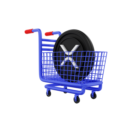XRP shopping cart 3D Illustration