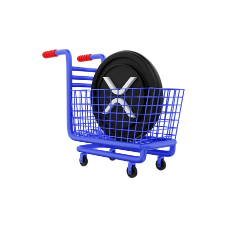 XRP shopping cart  3D Illustration