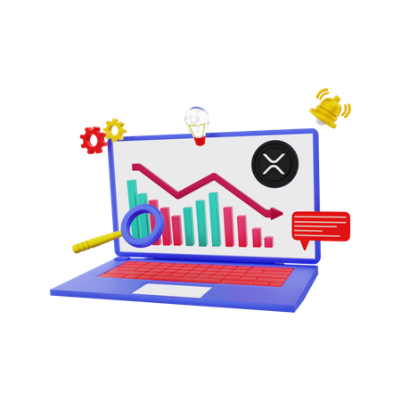 XRP-Verlustdiagramm  3D Illustration