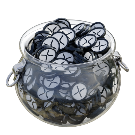 Pot en verre transparent xrp  3D Icon