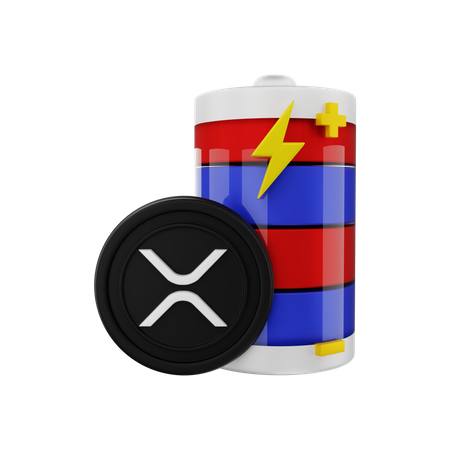 XRP with battery energy  3D Illustration