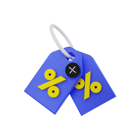 XRP with discount  3D Illustration