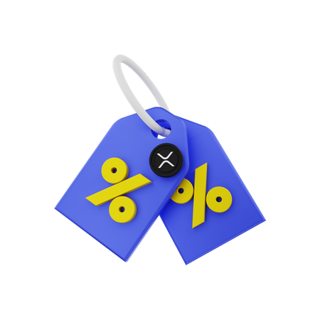 XRP with discount 3D Illustration