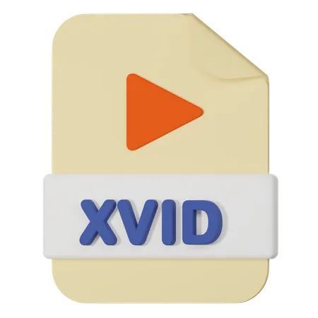 Xvid File  3D Icon