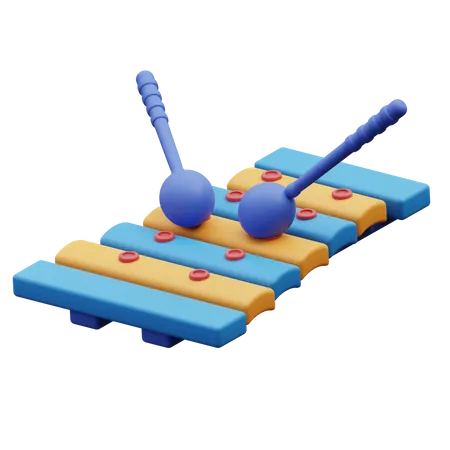 3 D Illustration Of Xylophone 3D Icon