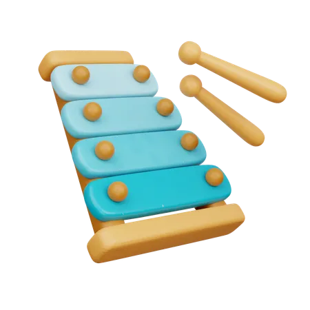 3 D Kids Toy Wooden Xylophone 3 D Rendering 3D Icon