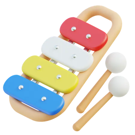 Colorful 3 D Xylophone Toy For Playful Melodies 3D Icon