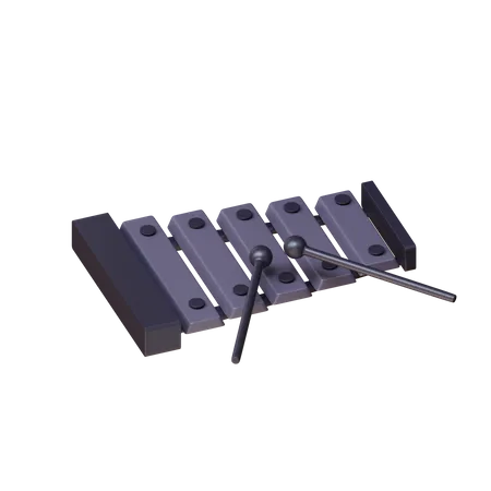 3 D Xylophone Music Instrument With Black Theme 3D Icon