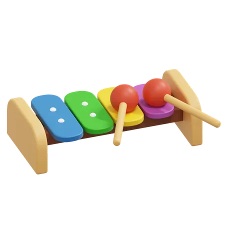 Xylophone Mini 3 D Icon Kids Toys Illustration 3D Icon