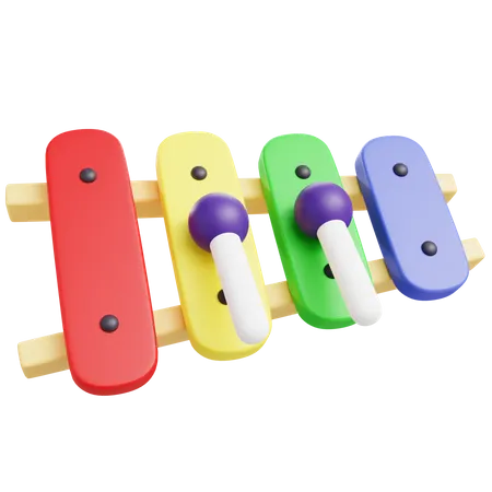 3 D Xylophone Toy With Isolated Background 3D Icon