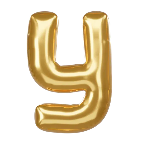 Y Alphabet 3 D Illustration In Golden Balloon Style 3D Icon