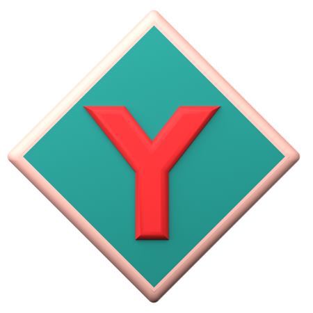 Y Intersection  3D Icon