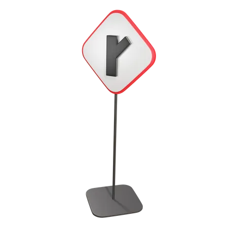 Y Intersection road  3D Icon