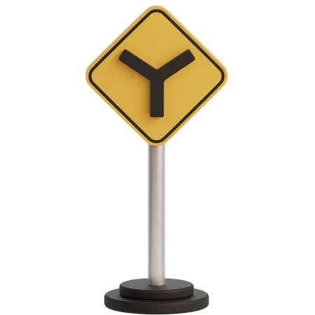 Y Intersection Sign  3D Icon