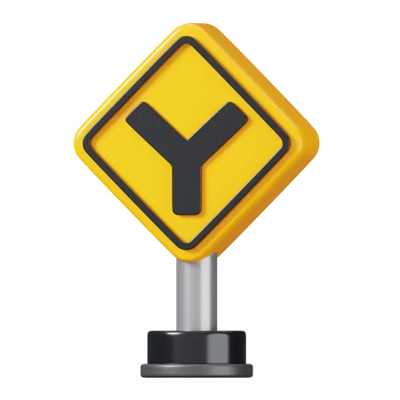 Y intersection Sign  3D Icon