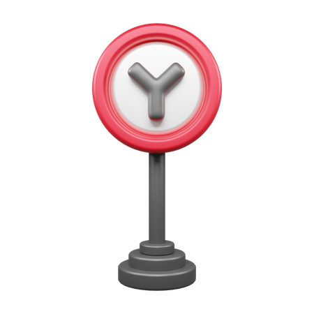 Y字路  3D Icon