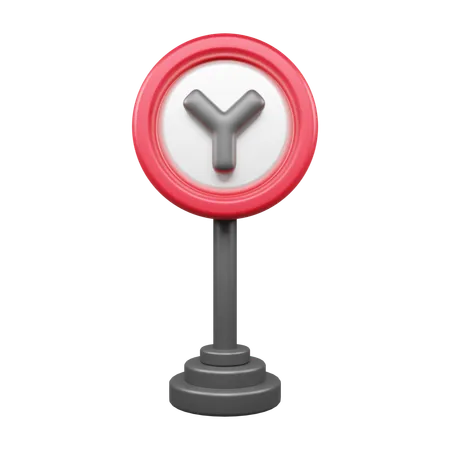 Y字路  3D Icon