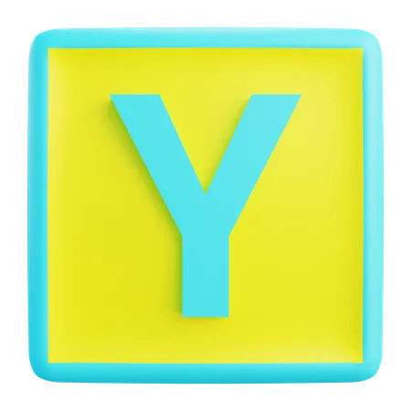 3 D Y Letter With Isolated Background 3D Icon