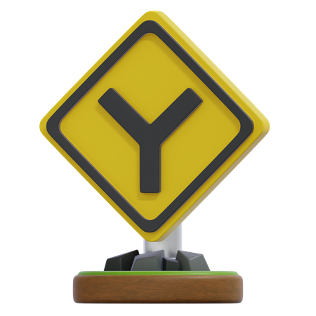 Y ROAD INTERACTION SIGN  3D Icon