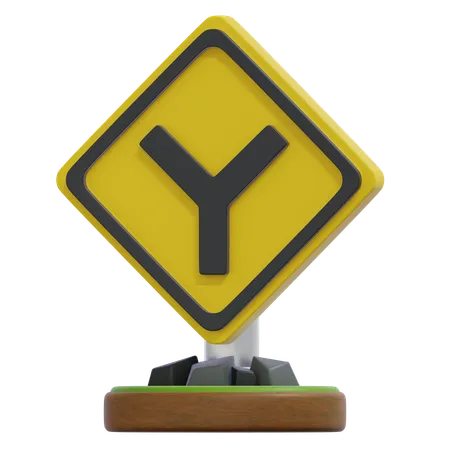 Y ROAD INTERACTION SIGN  3D Icon