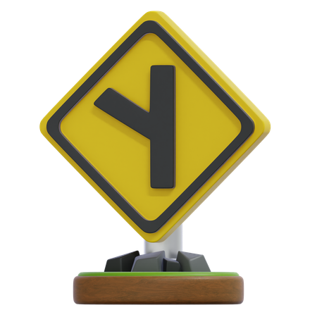 Y ROAD LEFT INTERACTION SIGN  3D Icon