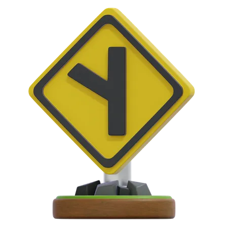 Y ROAD LEFT INTERACTION SIGN  3D Icon