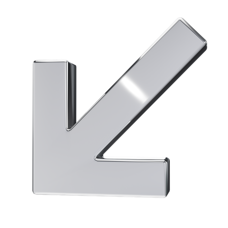 Y2K Chrome Bold Arrow  3D Icon