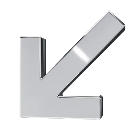 Y 2 K Chrome Bold Arrow 3D Icon
