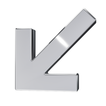 Y2K Chrome Bold Arrow  3D Icon