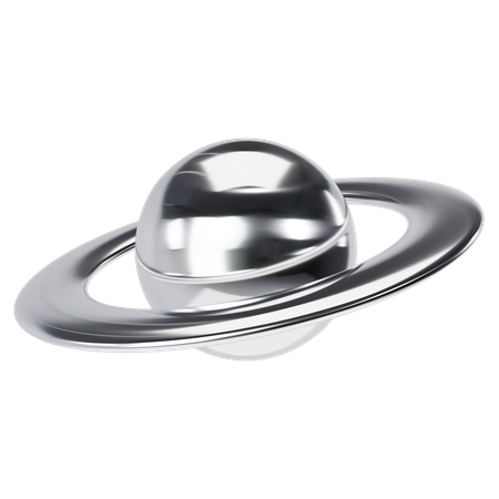 Y2K Chrome Planet  3D Icon