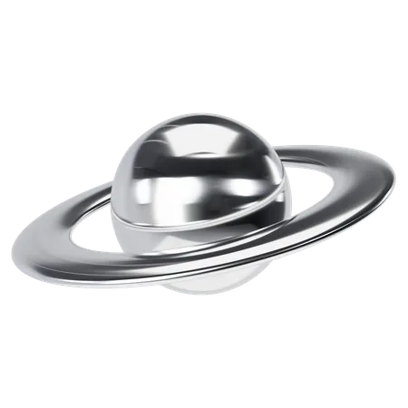 Y 2 K Chrome Planet 3D Icon