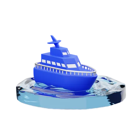 Yacht 3D Icon