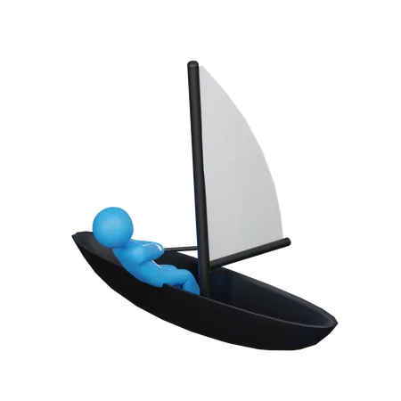 Yacht Racing 3 D Icon 3D Illustration