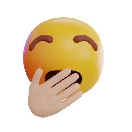 Yawning Emoji  3D Icon