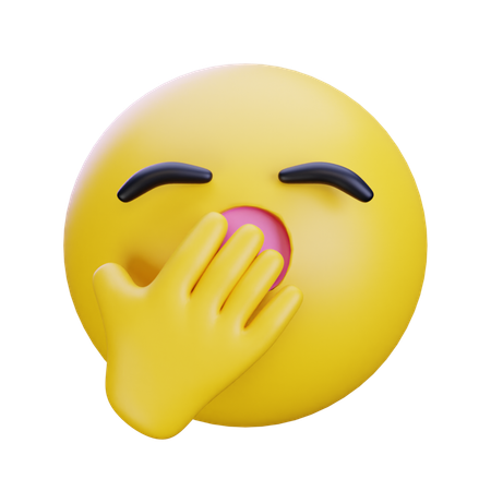 あくびの顔の絵文字  3D Icon