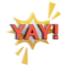 3d yay sticker logo
