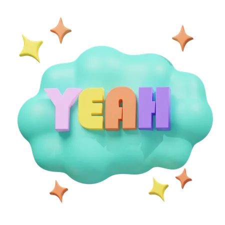 Yeah Speech Bubble  3D Icon