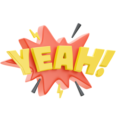 Yeah Sticker  3D Icon