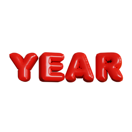 Year Balloons  3D Icon