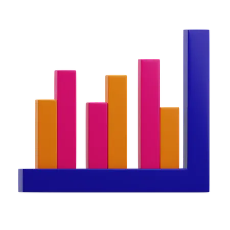 Yearly Bar Chart  3D Icon