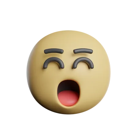 Emoticon Yelling Face 3D Icon