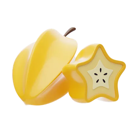 Karambola 3 D Icon Star Fruit 3 D Icon 3D Icon