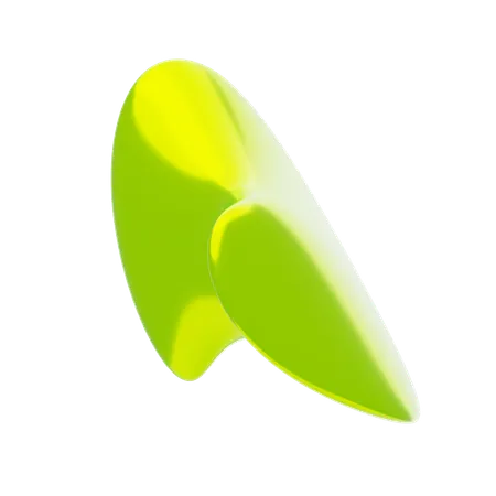 Yellow Abstract Metalic Bending Shape  3D Icon