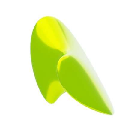 Yellow Abstract Metalic Bending Shape  3D Icon