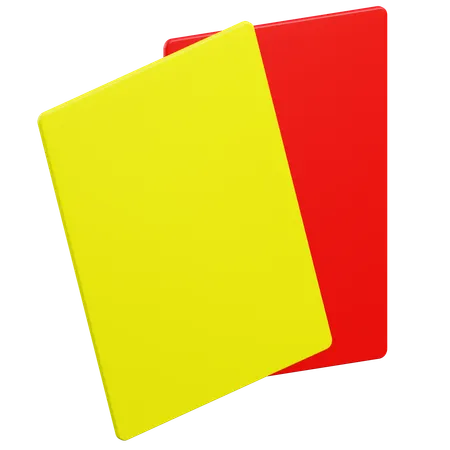 3 D Render Yellow And Red Cards Illustration With Transparent Background 3D Icon
