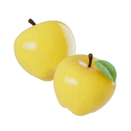 Yellow Apple  3D Illustration