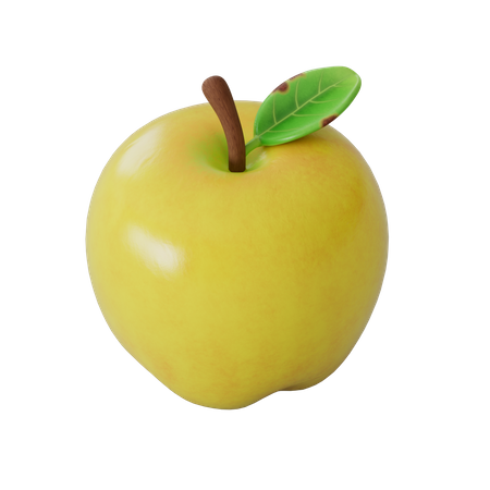 Yellow Apple  3D Illustration